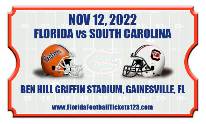 Florida Gators vs South Carolina Gamecocks Football Tickets  11/12/22
